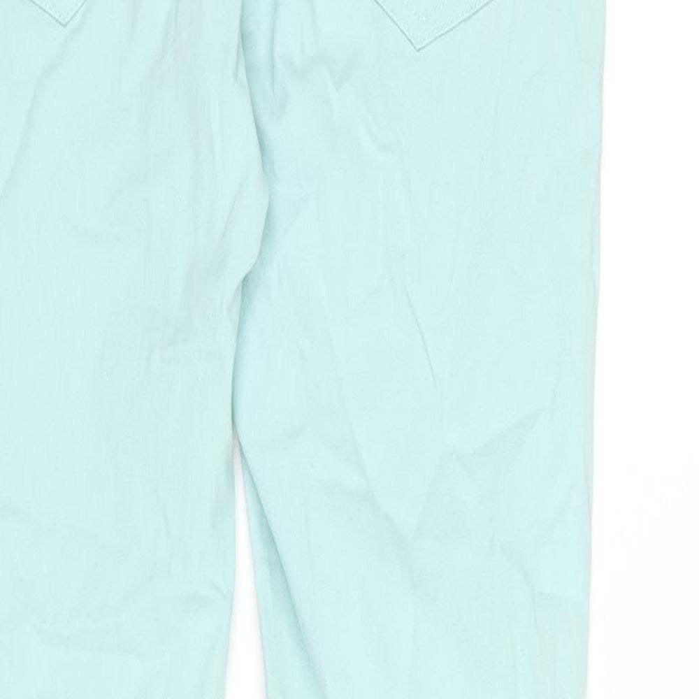 Peacocks Womens Green Cotton Blend Straight Jeans Size 10 L27 in Regular Zip