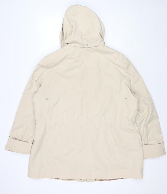 Klass Womens Beige Rain Coat Jacket Size XL Zip