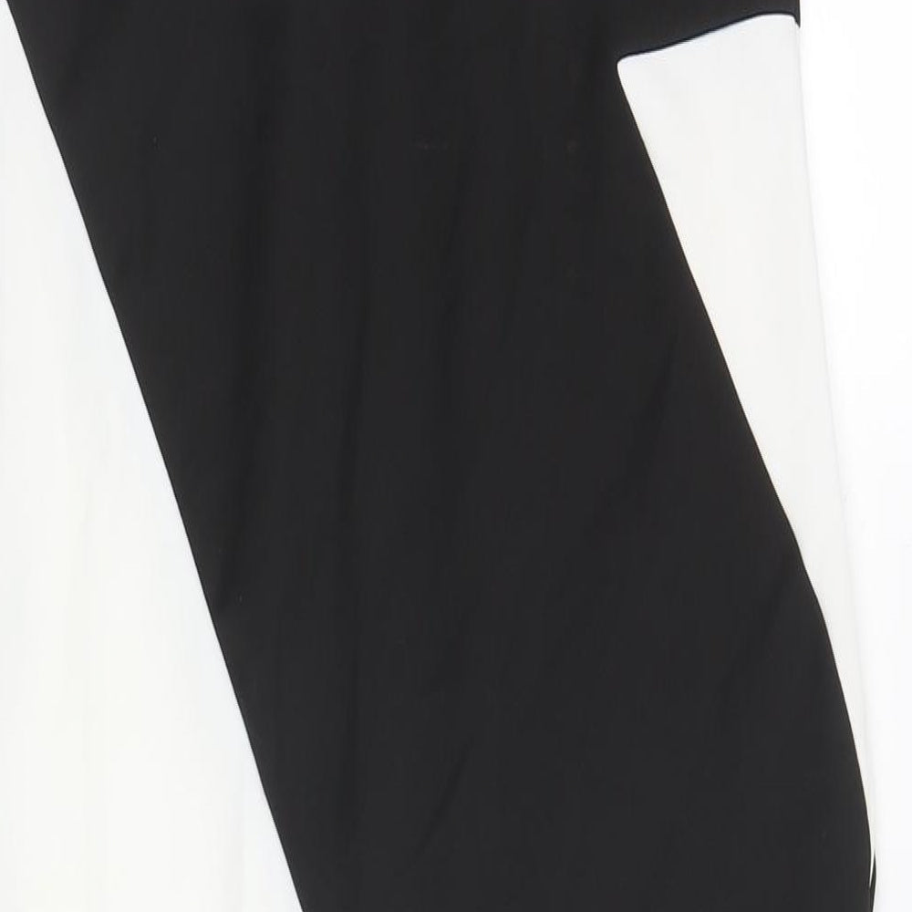 Boohoo Womens White Colourblock Polyester Tank Dress Size 12 Round Neck Pullover