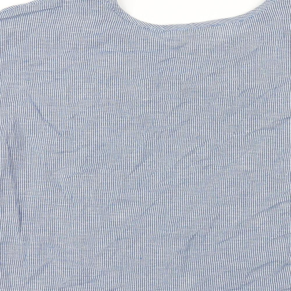 Womens UK Size 10 Apricot Blue Basic T-Shirt