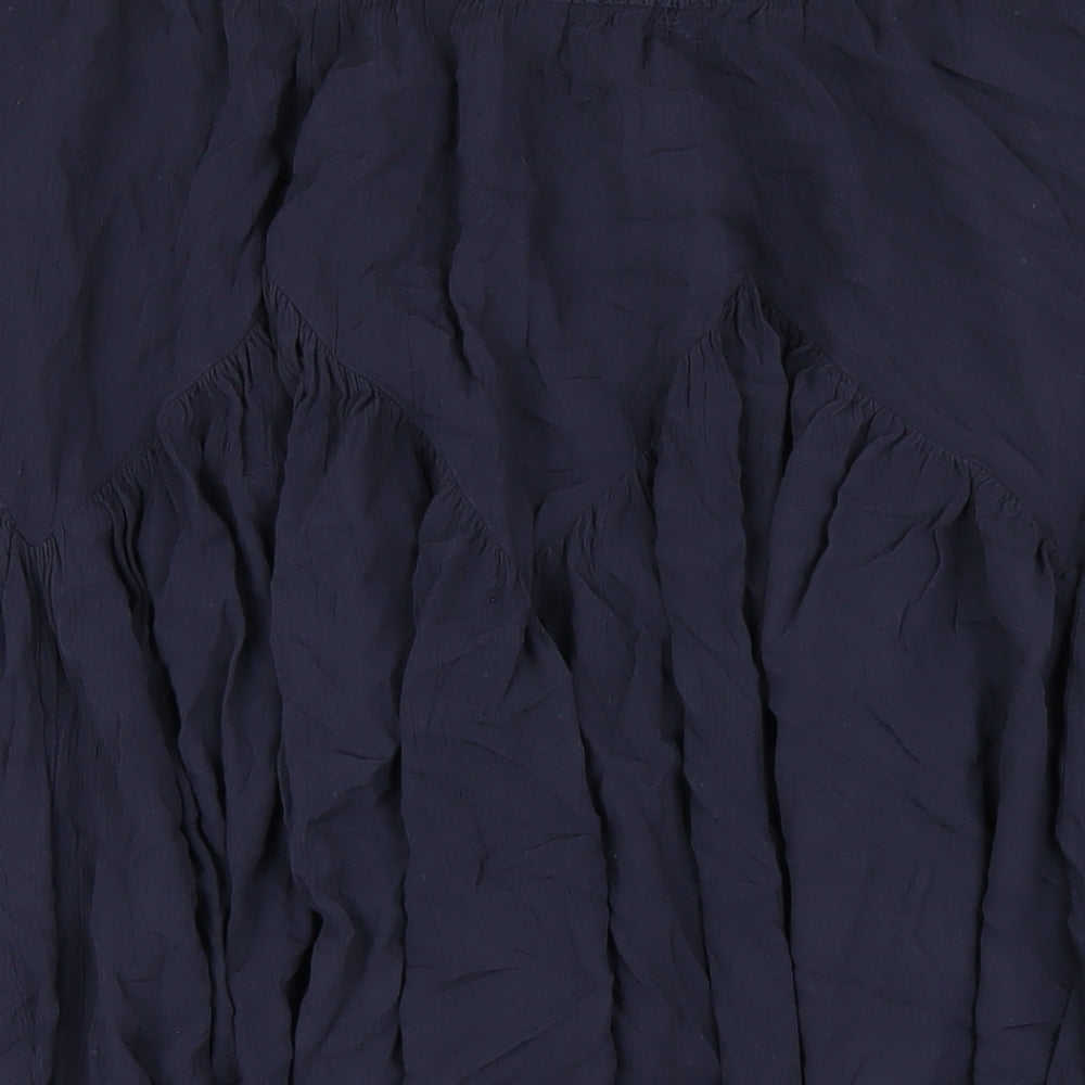 Marks and Spencer Womens Blue Viscose A-Line Skirt Size 14