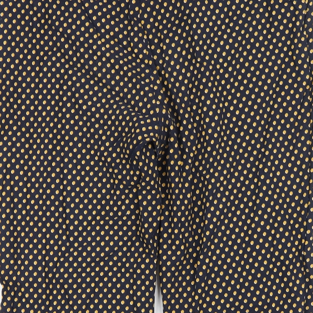 Adrienne Vittadini Womens Blue Polka Dot Viscose Capri Trousers Size 4 L25 in Regular