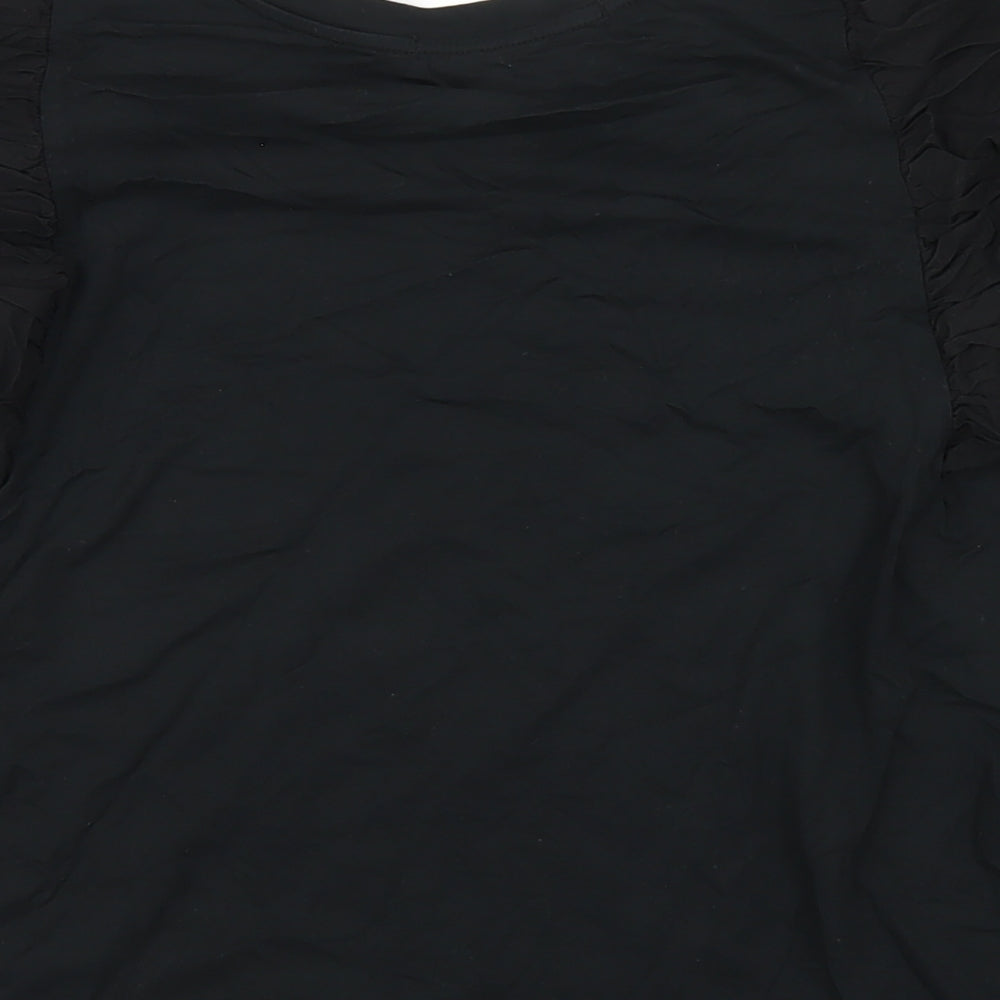 Womens UK Size M Coast Black Basic T-Shirt