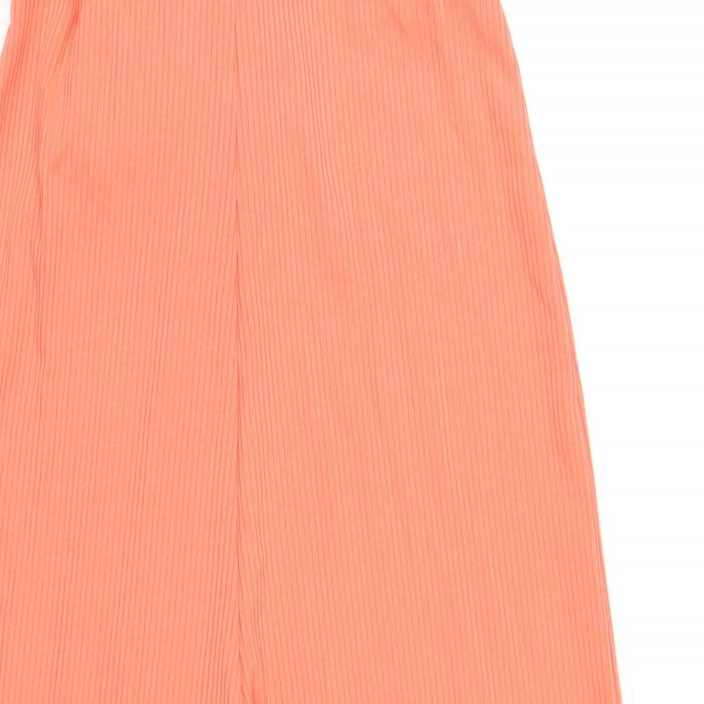 Miss Selfridge Womens Orange Polyester Jumpsuit One-Piece Size 8 L23 in Pullover