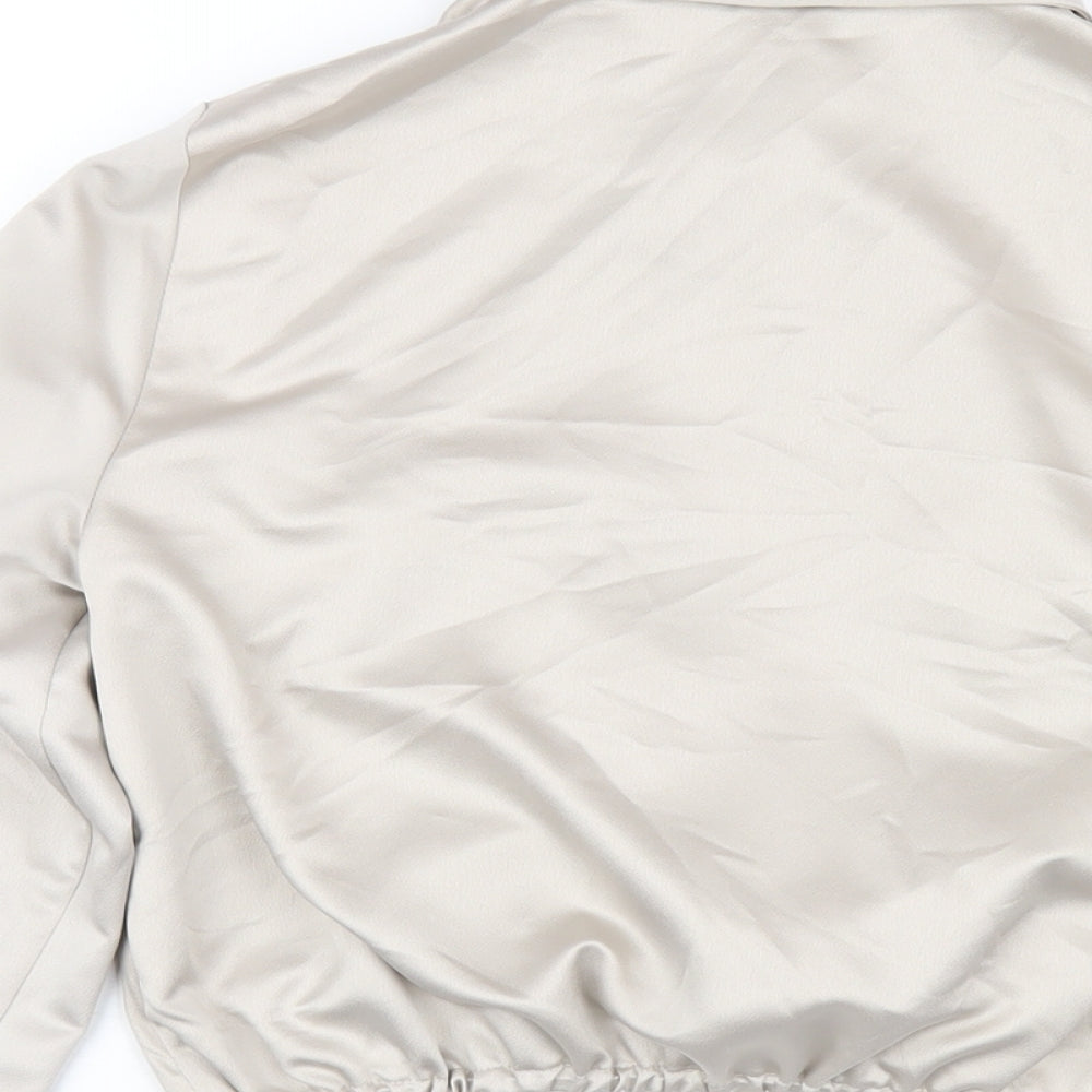 Womens UK Size 4 Topshop Beige Cropped Button-Up