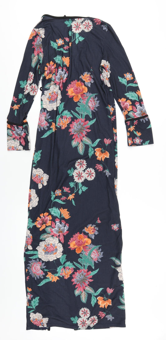 Boohoo Womens Multicoloured Floral Polyester Wrap Dress Size 8 V-Neck Tie