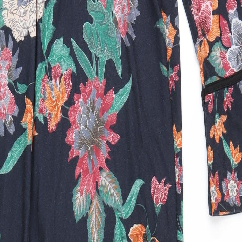 Boohoo Womens Multicoloured Floral Polyester Wrap Dress Size 8 V-Neck Tie