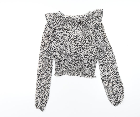 Womens UK Size XS Zara Grey Basic Blouse