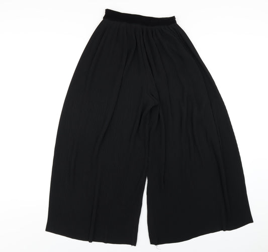 Womens UK Size XS Zara Regular Fit Capri Black Trousers