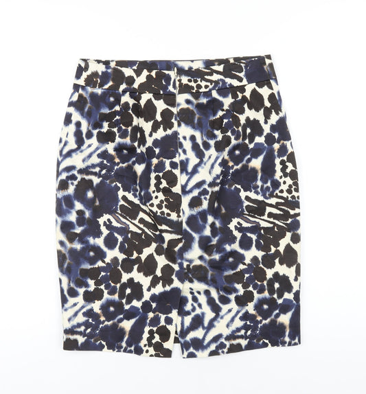 Ann Taylor Womens Multicoloured Geometric Polyester Straight & Pencil Skirt Size 6 Zip