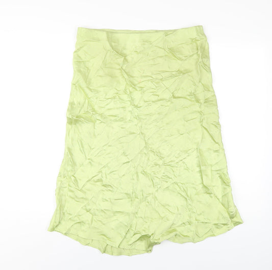 H&M Womens Green Viscose A-Line Skirt Size M