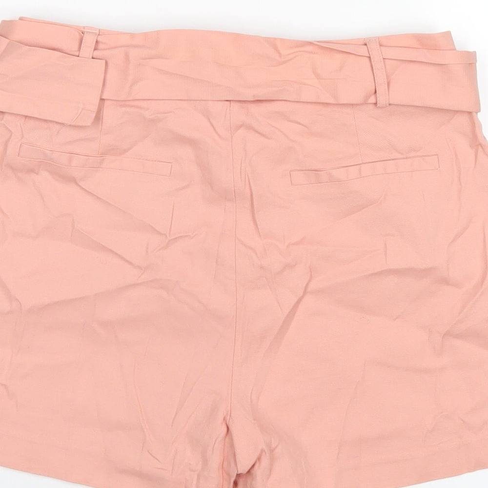 Glamorous Womens Pink Cotton Basic Shorts Size 8 Regular Zip