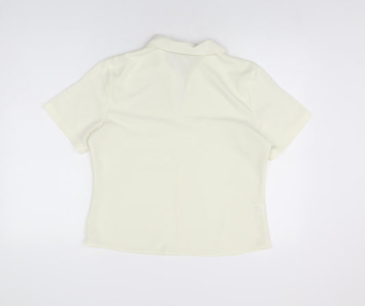 Womens UK Size 14 AMARANTO Ivory Basic Blouse