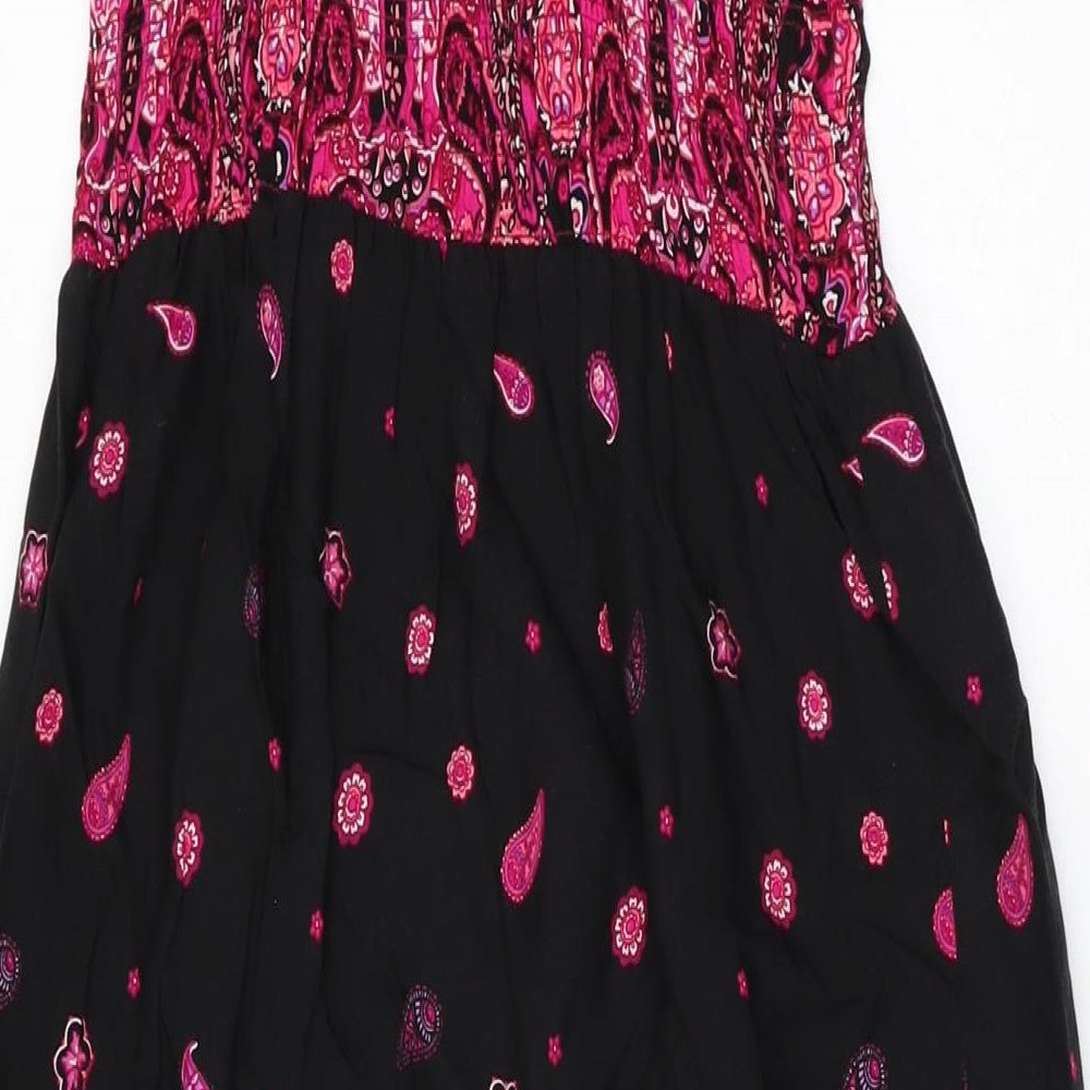 Miss Understood Womens Black Paisley Viscose Shift Size 12 Square Neck Pullover