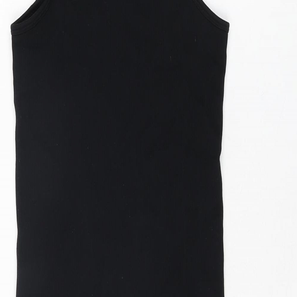 PRETTYLITTLETHING Womens Black Polyamide Mini Size S Round Neck Pullover