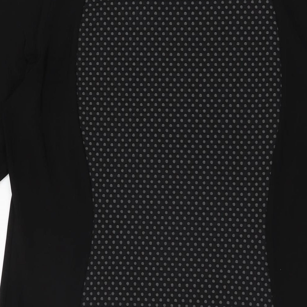 Klass Womens Black Geometric Polyester Bodycon Size 16 Round Neck Pullover