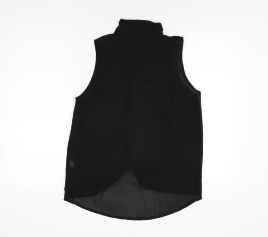 Glamorous Womens Black Polyester Basic Button-Up Size 12 Collared