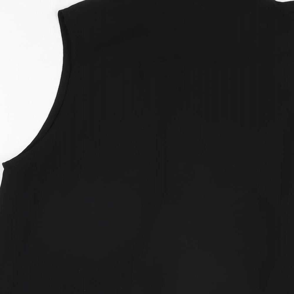 Glamorous Womens Black Polyester Basic Button-Up Size 12 Collared