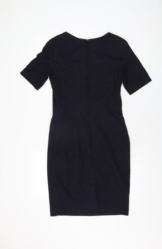 NEXT Womens Blue Polyester Bodycon Size 10 Round Neck Zip