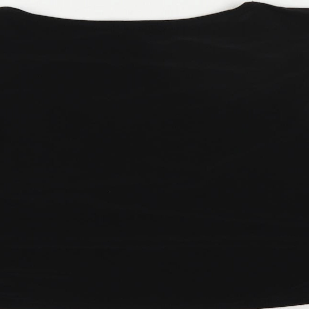 Womens UK Size 14 PRETTYLITTLETHING Black Cropped Tank