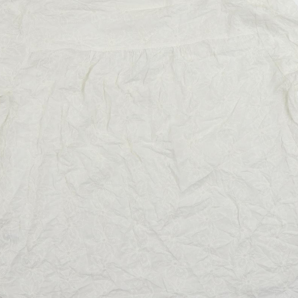 Womens UK Size 10 H&M White Basic Blouse