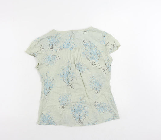 Womens UK Size 10 Monsoon Green Basic Button-Up