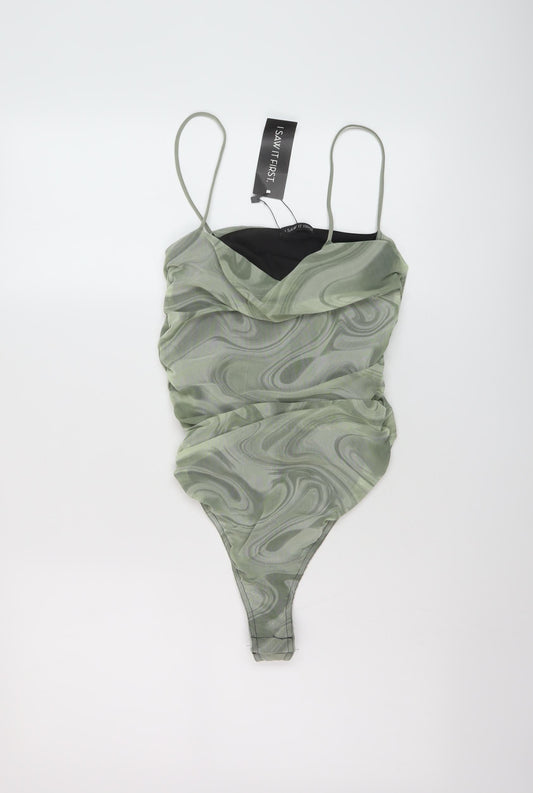 Womens UK Size 8 I SAW IT FIRST One-Piece Green Bodysuit