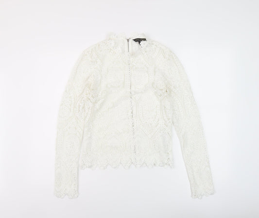 Womens UK Size 8 Lipsy Ivory Basic Blouse