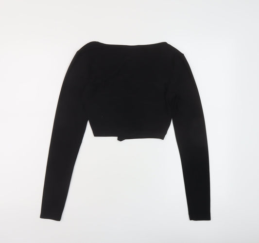 Womens UK Size 8 ASOS Black Cropped Blouse