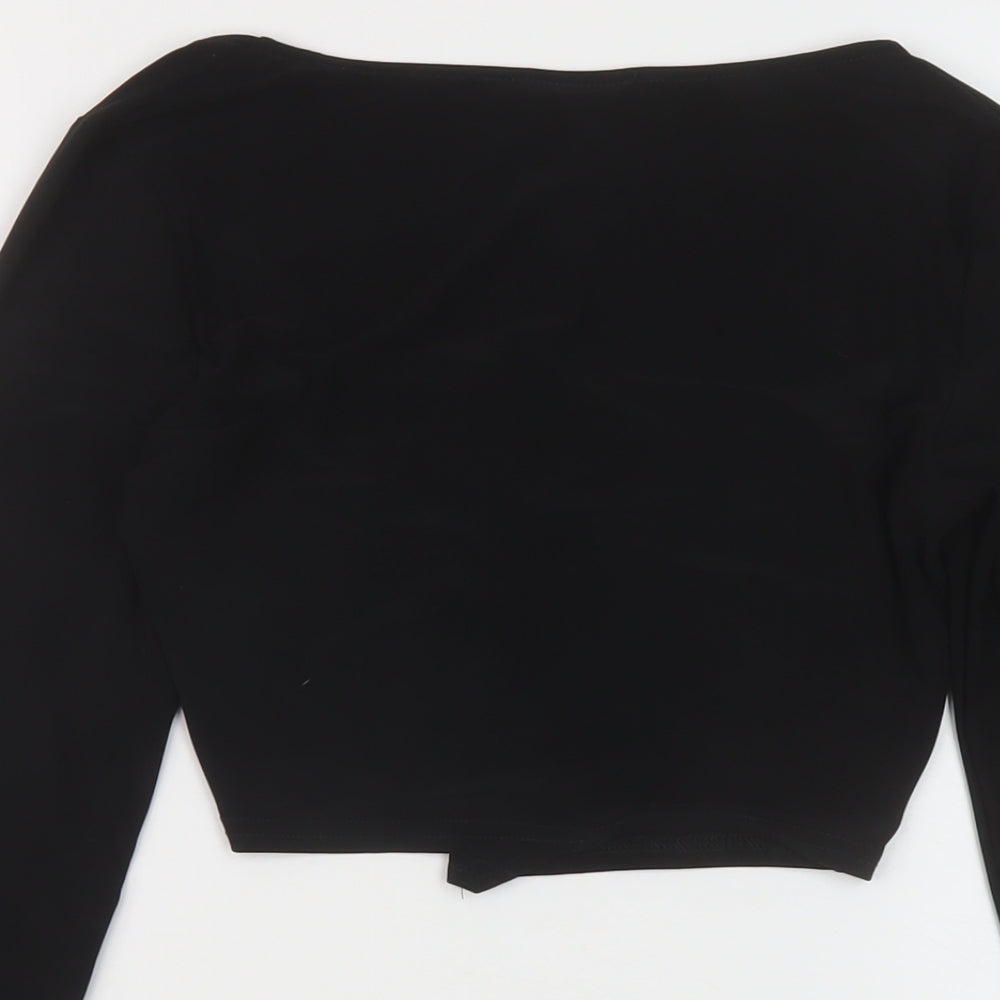 Womens UK Size 8 ASOS Black Cropped Blouse