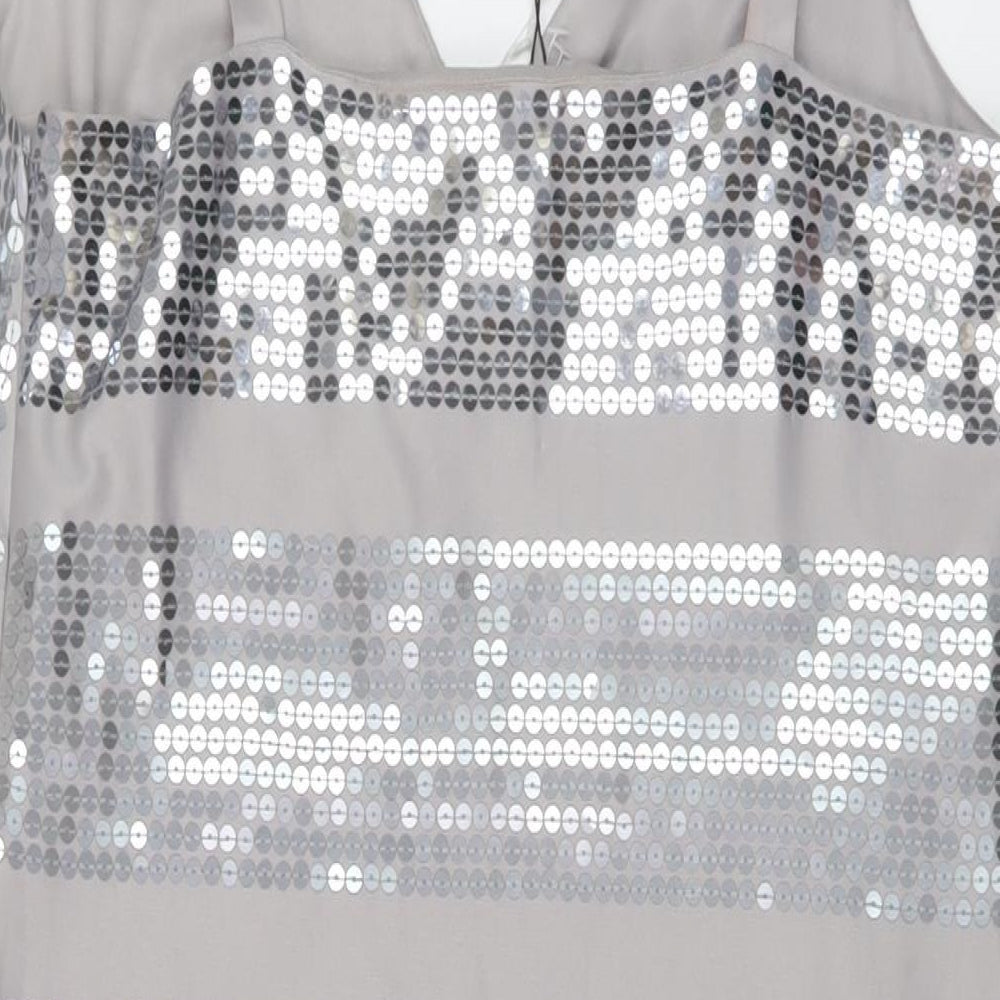 Kaleidoscope Womens Grey Polyester Bodycon Size 16 V-Neck Pullover