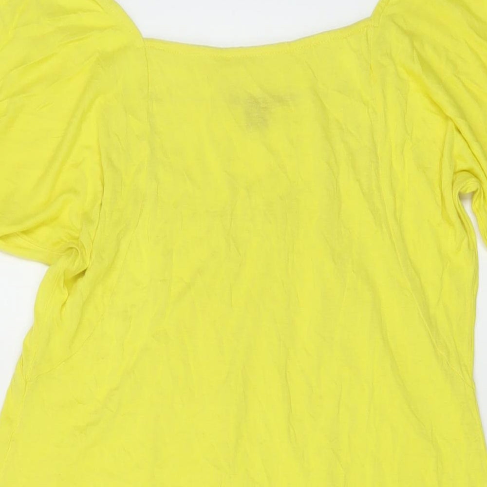 Womens UK Size 10 Monsoon Yellow Basic T-Shirt