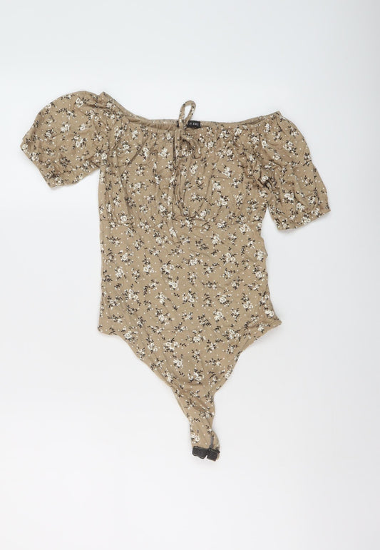 Womens UK Size 8 I SAW IT FIRST One-Piece Beige Bodysuit