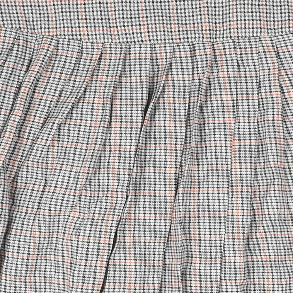 Neon Rose Womens Multicoloured Check Polyester Pleated Skirt Size L Button