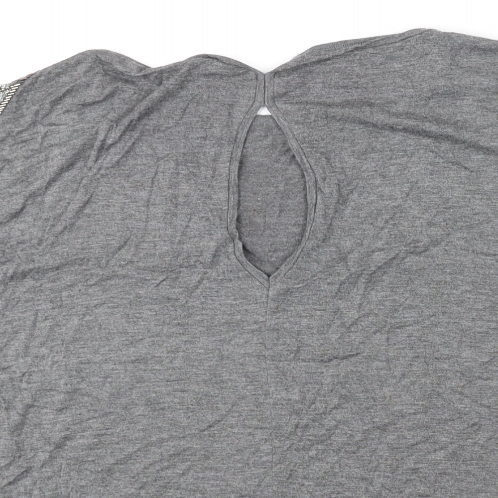 Womens UK Size 14 Warehouse Grey Basic Blouse