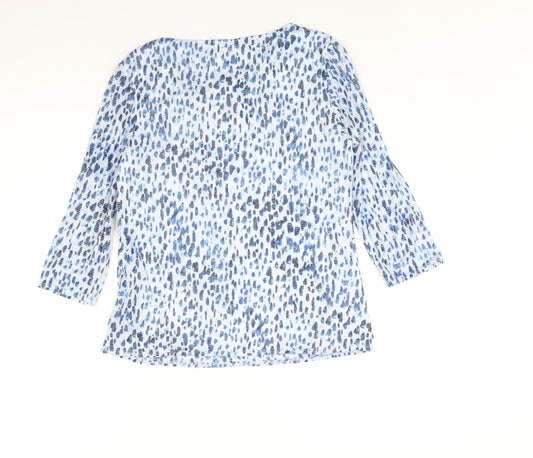 Womens UK Size 12 Classic Blue Basic Blouse