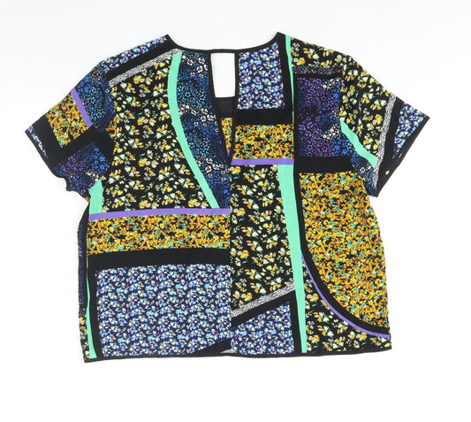 Womens UK Size 18 River Island Multicoloured Basic Blouse