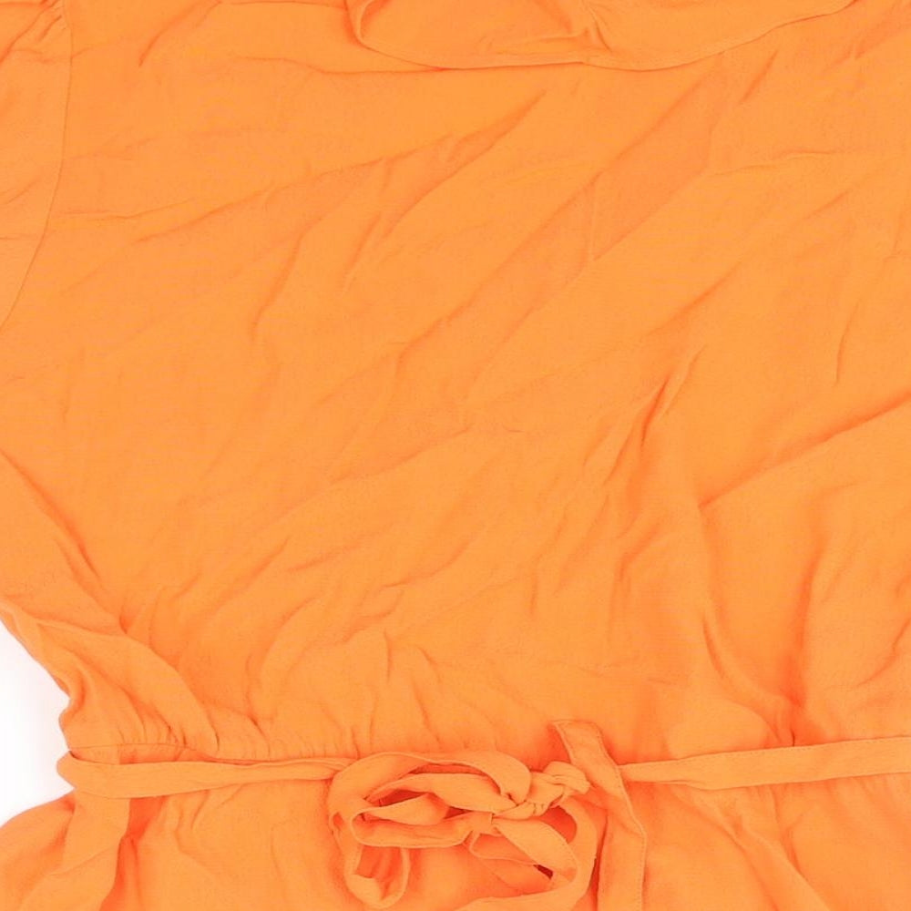 Womens UK Size 16 Marks and Spencer Orange Basic Blouse