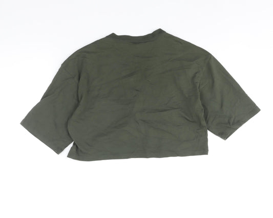 Womens UK Size XS IVY PARK Green Cropped T-Shirt