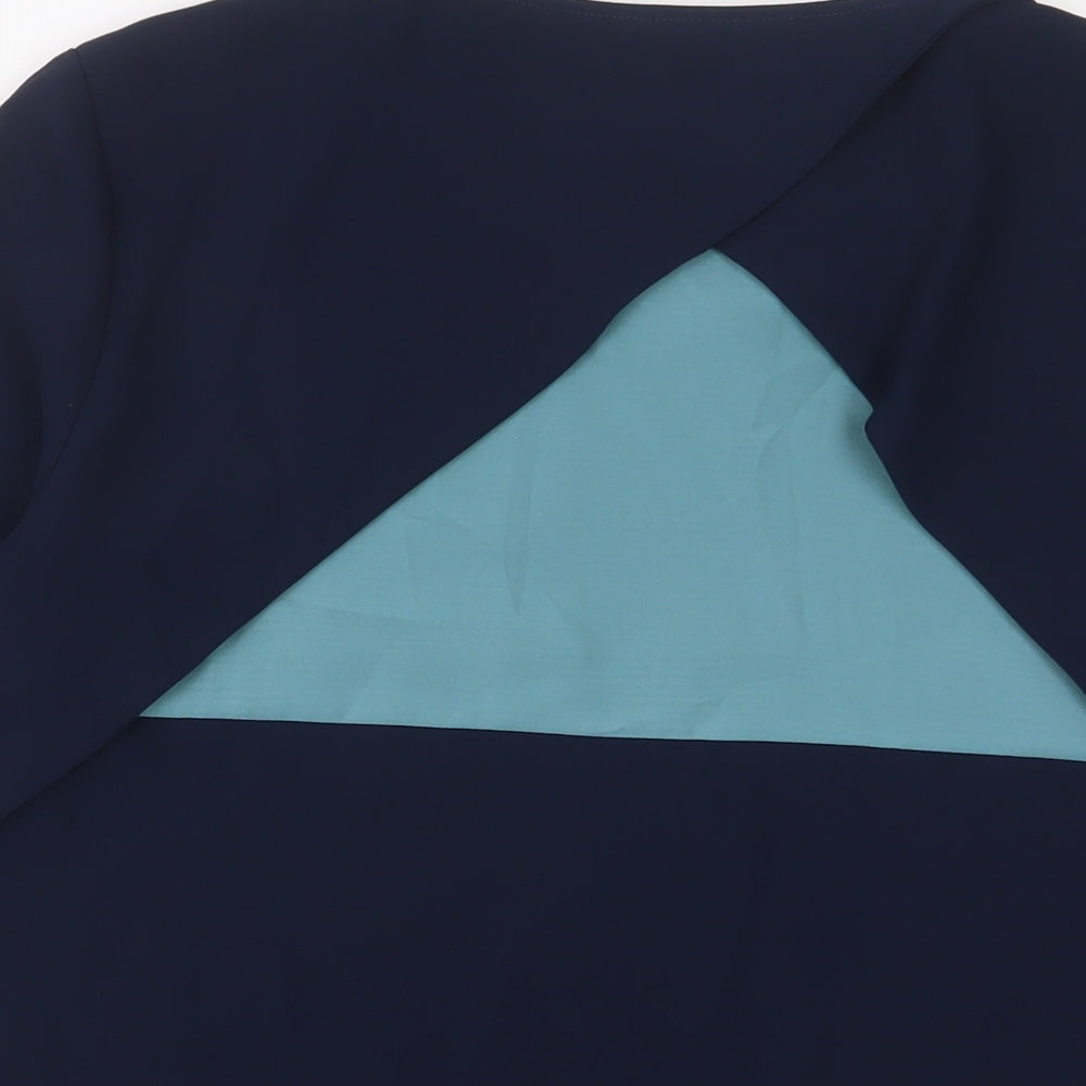 Autograph Womens Blue Polyester Basic T-Shirt Size 10 Crew Neck