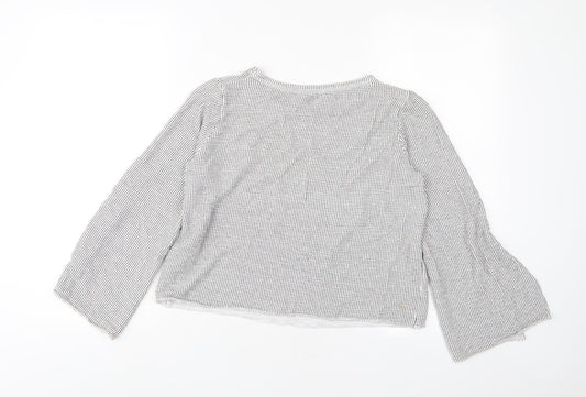 Womens UK Size M Zara Grey Cropped T-Shirt