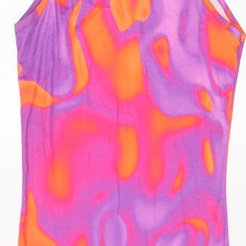 I SAW IT FIRST Womens Multicoloured Geometric Polyester Bodycon Size 12 Crew Neck Pullover