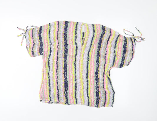 Womens UK Size 10 Warehouse Multicoloured Basic T-Shirt