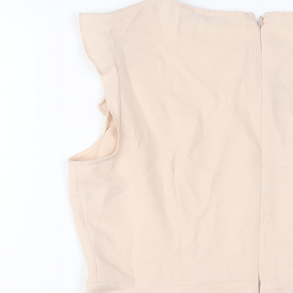 Womens UK Size 14 Oasis Beige Basic Tank