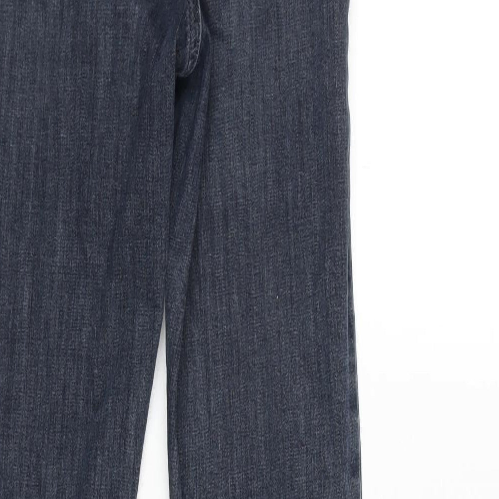 Topshop Womens Grey Cotton Blend Straight Jeans Size 26 in L32 in Regular Zip