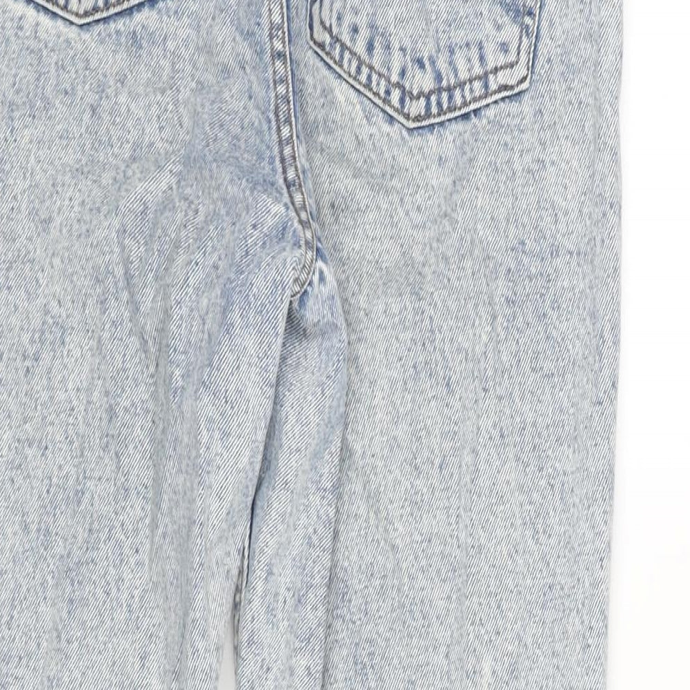 Denim & Co. Womens Blue Cotton Tapered Jeans Size 8 L27 in Regular Zip