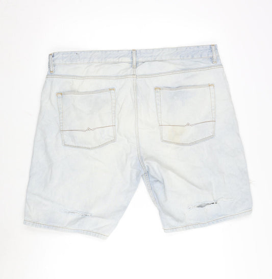 ASOS Mens Blue Cotton Bermuda Shorts Size 42 in L10 in Regular Button