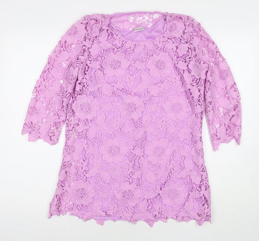 Womens UK Size 10 Damart Purple Tunic Blouse