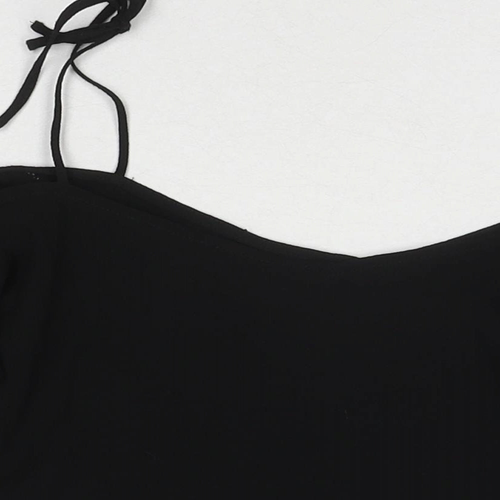 Womens UK Size 10 Topshop Black Basic T-Shirt