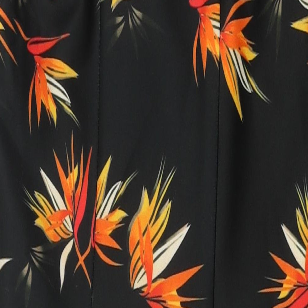 Diva Womens Black Floral Polyester A-Line Size 2XL Sweetheart Pullover